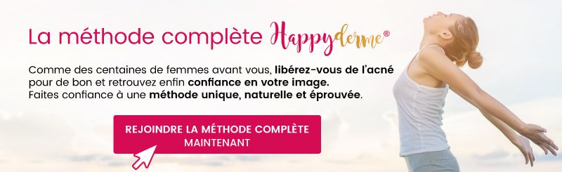 La méthode Happyderme aide les femmes à se débarrasser de leur acné pour de bon grâce aux méthodes naturelles et à la naturopathie - 6 semaines pour une peau sans acné