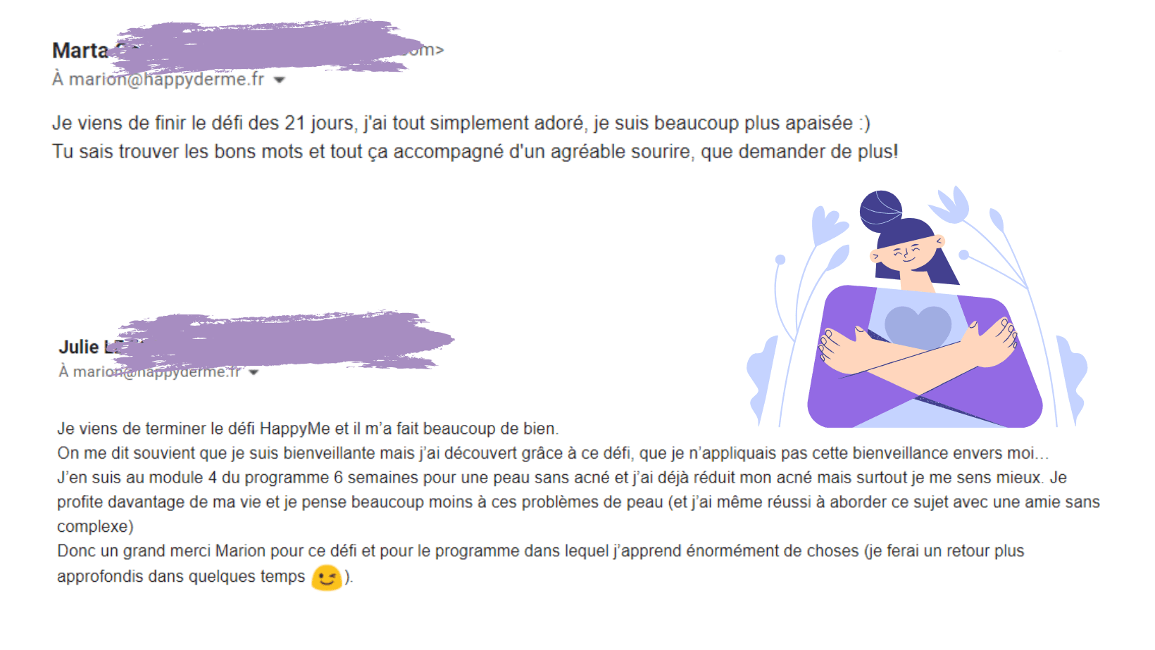 TemoignageHM2 Avis méthode Happyderme acne femme naturel solution programme naturopathie