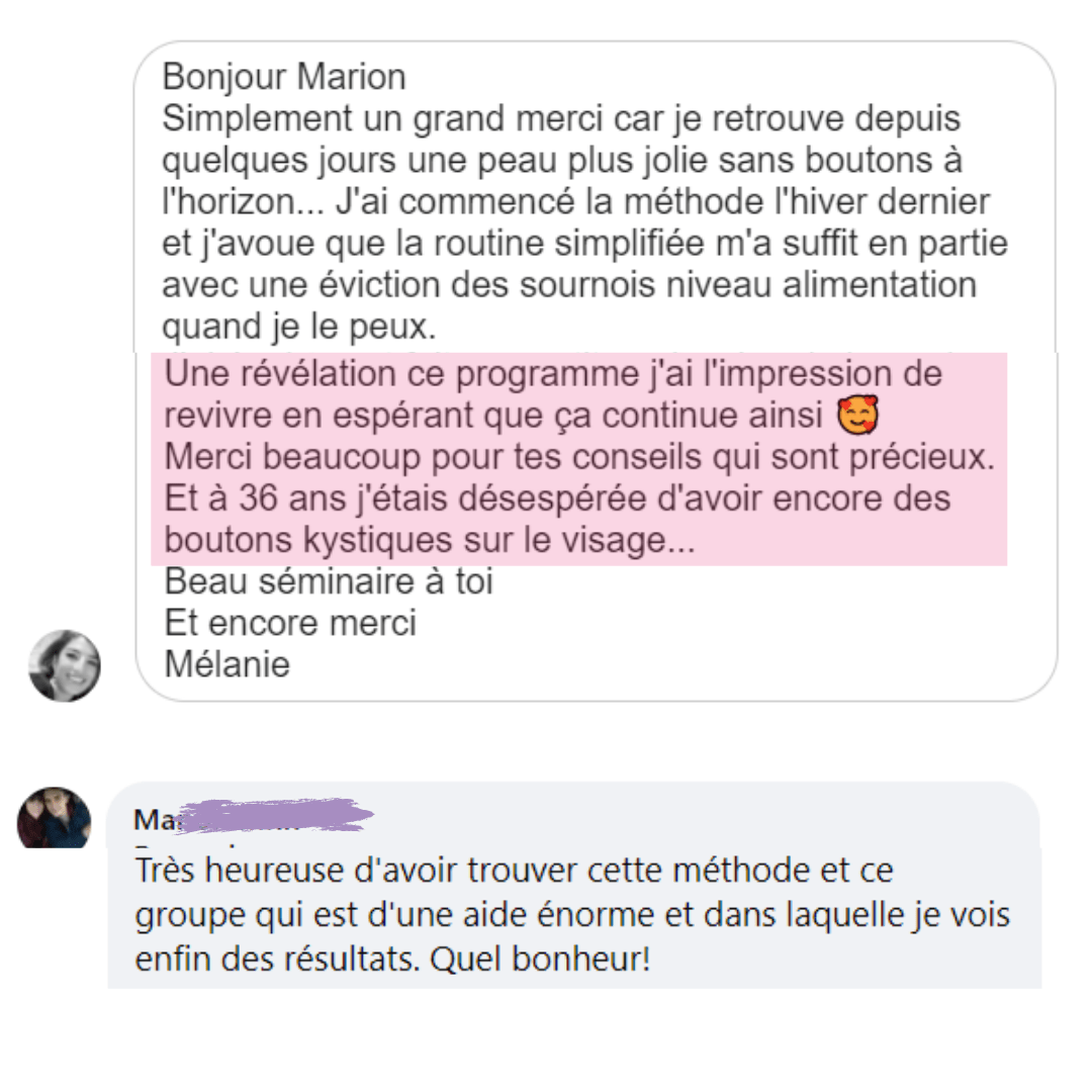 Temoignage_methode_Happyderme18 Avis méthode Happyderme acné femme naturopathie