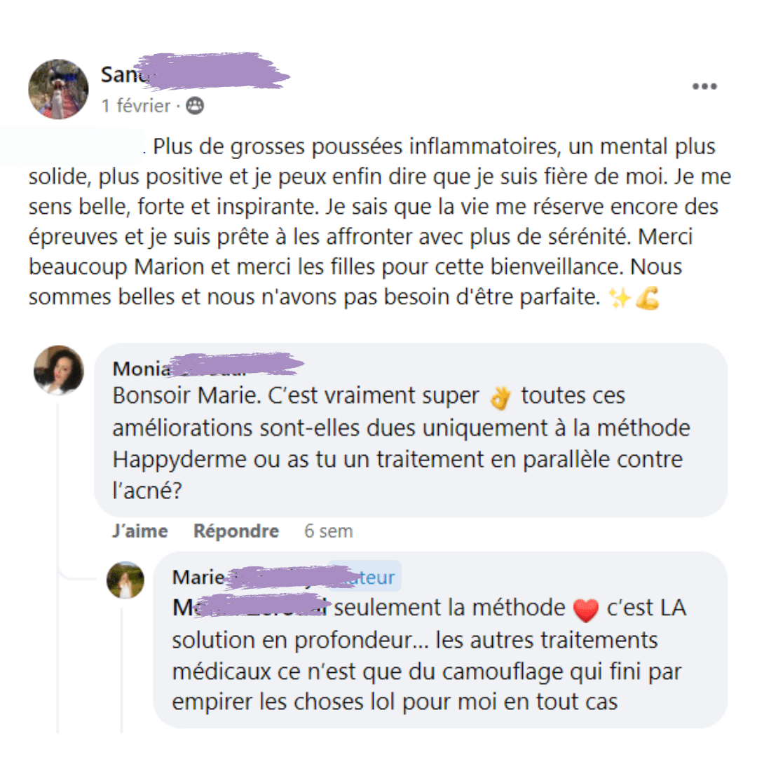 Avis méthode Happyderme acné femme naturopathie